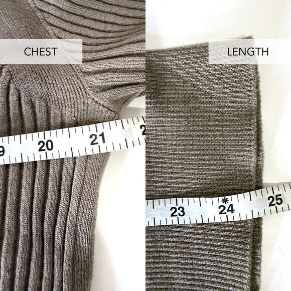 MASION MARGIELA 100% Wool Ribbed Knit Sweater in Khaki Gray Size XL - Picture 14 of 14